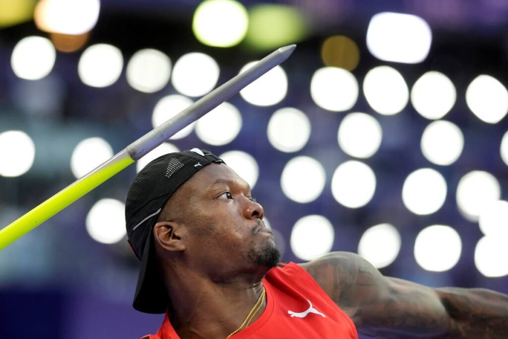 Keshorn Walcott, of Trinidad And Tobago, competes during the men's javelin final at the 2024 Olympics in Saint-Denis, France. - AP PHOTO (Image obtained at newsday.co.tt)