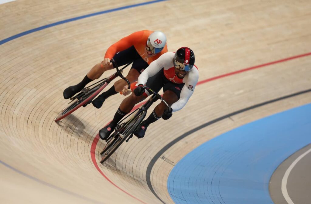 Trinidad and Tobago cyclist Nicholas Paul, front, in the men's sprint semifinals against Dutchman Jeffrey Hoogland at the UCI Track Cycling Championships in Ballerup, Denmark on October 20. - File photo coutesy UCI (Image obtained at newsday.co.tt)