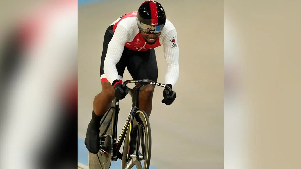 GRINDING IT OUT: Team TTO’s Nicholas Paul competes during the men’s sprint event, at the Summer Olympics, in Paris, France, yesterday. —Photo: AP  Ricardo Mazalan (Image obtained at trinidadexpress.com)