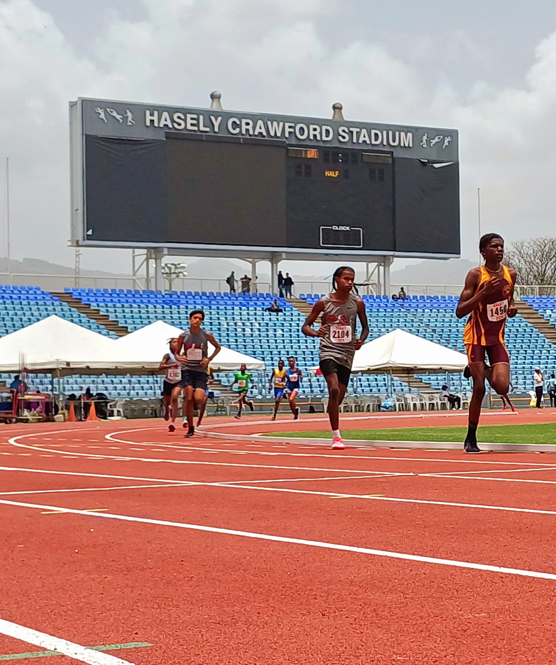Athletes compete in the Boys 800 metres at the NAAA Track and Field #4 at the Hasely Crawford Stadium, Mucurapo on April 21. PICTURE CLAYTON CLARKE (Image obtained at guardian.co.tt)